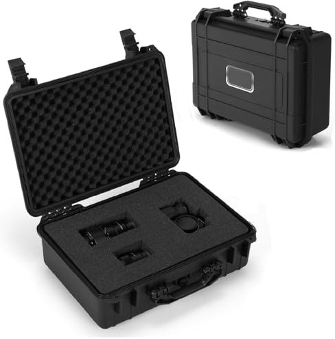 GIANTEX Kamera Koffer, Outdoor Fotokoffer Wasserdicht Staubdicht, Universalkoffer Hartschalenkoffer mit anpassbarem Rasterschaumstoff, Transportbox für Kamera Objektive, 47 x 37 x 18 cm