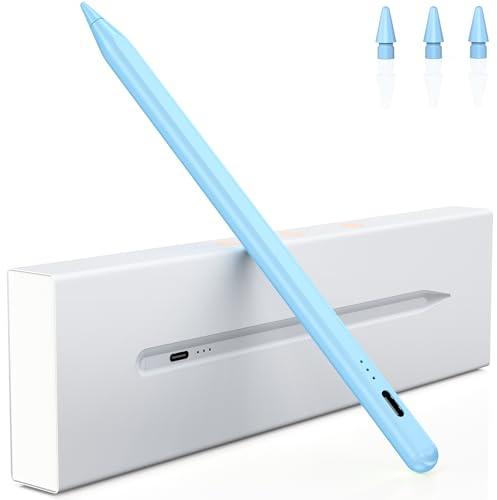 Variglas Stift für iPad 2018-2026-2x Schnellladung, Palm Rejection-Blau | Neigung Sensitivity -Stylus für Apple Pencil mit iPad 11/10/9/8/7/6/A16, Pro M5/3/4/5/6/M4, Air M4/3/4/5/M2/M3, Mini 5/6