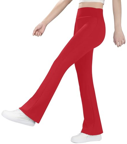 BIG ELEPHANT Leggings Acampanados Forrados en Felpa para Niñas – Pantalones Deportivos de Cintura Alta para Niñas