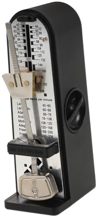 Mechanisches Metronom für Musikinstrumente, Schwarz, Kompakt | Abs und Metall, Tragbar für Gitarre und Guzheng, zur Tempo und Rhythmuskontrolle