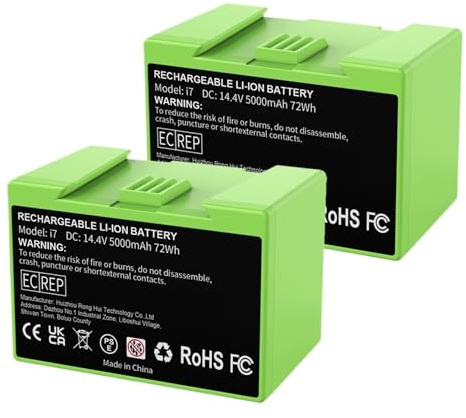 Compatibile Con IRobot Roomba I3 I4 I5 I6 I7 I8 J7 E5, Batteria Ricaricabile For Aspirapolvere Da 5000 MAh E 14,4 V(2Pcs 5000mAh)