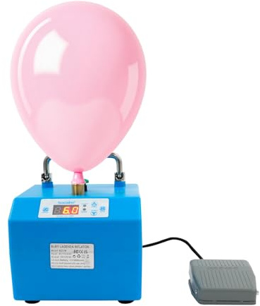 Bomba de globo portátil, bomba eléctrica para globos, inflador de fiesta, inflador de globos giratorio con batería digital de tiempo y bomba de globos