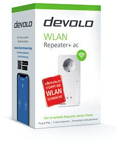 Devolo Wi-Fi Repeater+ AC: Schnelleres Internet Mit Dual-Technologie, Steckdose, 1200Mbit/s, 2x LAN-Ports, AP-Modus, Kompatibel Mit Allen Routern