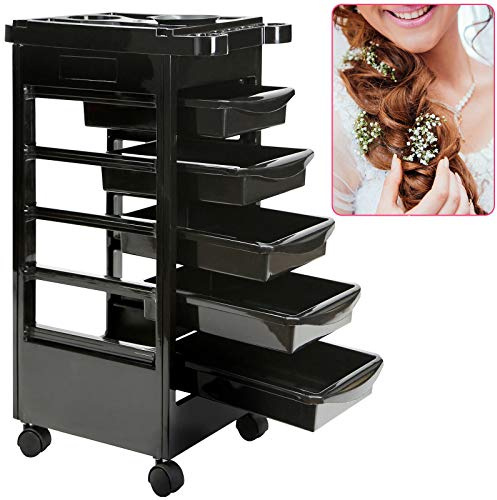 Luebel® Salon Hairdresser Barber Beauty Storage Trolley Hair Drawers Colouring Cart Spa