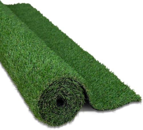GREEN TURTLE Kunstrasen 20 mm - 100 x 400cm (4m²) - Für Balkon, Terrasse oder Garten Outdoor - Natürliche Optik - Hohe Dichte mit 17.500 Stichen - UV-beständig mit Drainage-Rücken - Haustierfreundlich