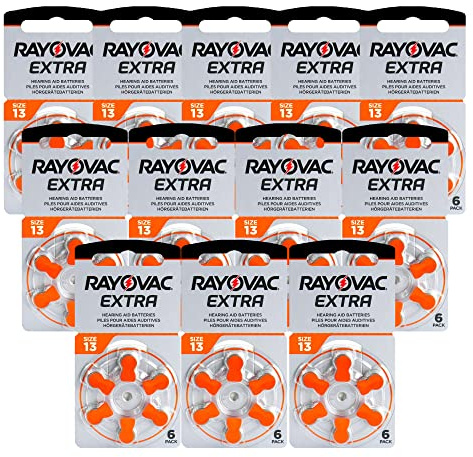 Shop4top 72 pilas RAYOVAC de tamaño extra avanzado 13 PR48 para audífonos de 1,45 V de zinc