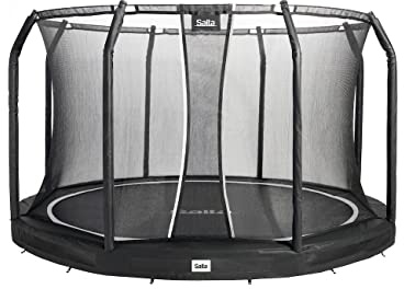 Salta Premium Ground - Bodentrampolin Outdoor - ø251cm - Schwarz | Trampolin mit Sicherheitsnetz, Inground, Rund, TÜV geprüft, Solider Rahmen, verzinkter Stahl, Starke Federn