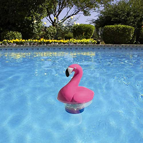 FLY FREE Pool Dosierschwimmer - Chlordosierschwimmer | Flamingo Pool Chlor Floater Für 3 Zoll Chlortabletten Dosierer | Schwimmender Chlorspender Für Badewanne, Massage, Badewanne, Whirlpools