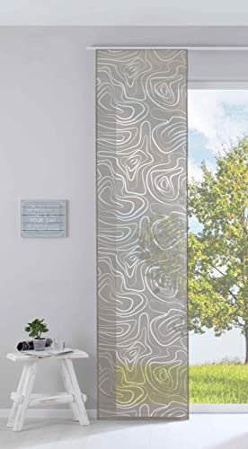 Gardinenbox Moderner Flächenvorhang Raumtrenner Schiebegardine »Regio« HxB 245x60 cm Taupe aus hochwertigem Ausbrenner-Stoff mit Paneelwagen Beschwerungsstange, 85614