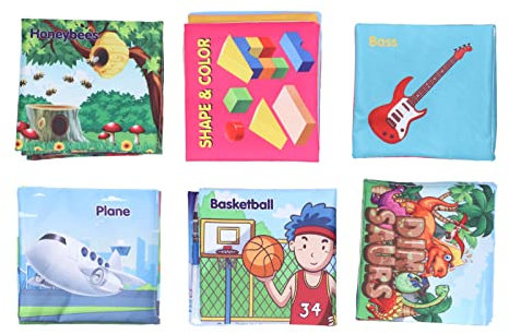 Baby-Stoffbücher, 6-teilige Babybücher, Spielzeug, mehrere Themen für Babys
