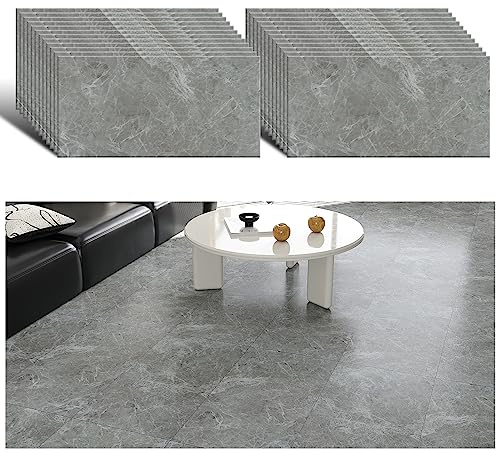 VEELIKE PVC golv marmor grå vintage vinylgolv självhäftande PVC golvbeläggning marmorutseende självhäftande kakel golv vinyl kakel badrum golvklistermärken vardagsrum kök kakel 1,5 mm 60 cm x 30 cm 24