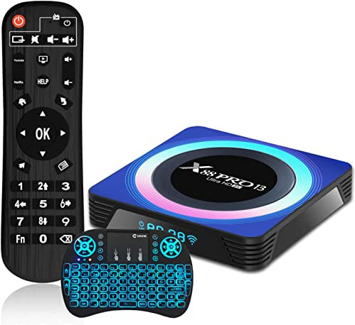 AMITVA Smart Android TV Box 10.0, 4K 3D High Resolution TV Box, RK3528 CPU TV Boxes, Supports 2.4G/5.0Ghz Wifi, BT 4.1 And 100M Ethernet,with Wireless Mini Keyboard,2GB+16GB