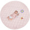 Coperta da gioco per bambini, 140 cm, rotonda, trapuntata, spessore 1,5 cm, in cotone, per gattonare e giocare, colore: rosa