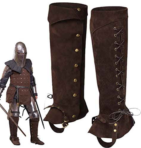 Rianpesn Stiefelstulpen Kostüm - Piraten-Beinwickel,Mittelalterliche Gamaschen Ritter Krieger Rüstung Beinschützer Renaissance Kostümzubehör