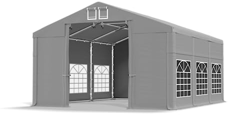 Das Company Tenda per Feste Grigio 4x6x2,5m Impermeabile 560 g/m2 PVC Telone Costruzione Invernale, Tenda da Giardino, Tenda Giardino Esterno, Tenda Esterno, Tenda da Esterno Impermeabile - Tendone