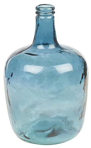 4L or 8L Large Tall Round Recycled Coloured Glass Vase Home Wedding Decor Centrepiece Vases (8L, Grey)