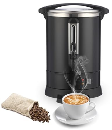 Garvee Commercial Coffee Urn,80 Cup-12L,Hot Water Dispenser with Percolator, Stainless Steer Hot Beverage Thermos, Easy Two Way Dispenser,Black