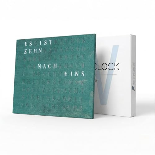 build-yours WordClock Jupiter Grünspan - Copper Verdigris Edition aus echtem Kupfer mit Grünspan-Patina - Infinity Edge Design LED Wortuhr mit App (IO Software, offlinefähig) - Premium Design Wanduhr