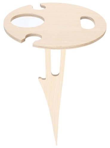 Qcwwy Foldable Picnic Table with Wine Glass Holder, Portable Wine Rack Support for Outdoor Garden, Beach and Camping