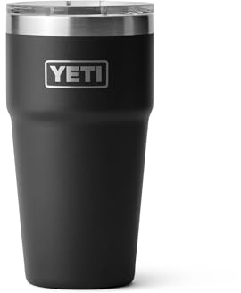 YETI Rambler 20 oz Stackable Tumbler, Stainless Steel, Vacuum Insulated with MagSlider Lid, Black