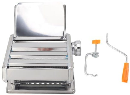 Macchina Stendipasta Manuale in Acciaio Inossidabile con Molteplici Funzioni, Macchina per Tagliatelle a Spessore Regolabile per la Produzione di Pasta (SILVER)
