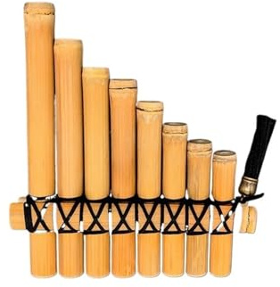 Panflöte 8-Rohr-Bitterbambuspanflöte Bambusgelenk Rückseite natürliches originales ökologisches Instrument geschält Mini-G/C-Melodie(C)