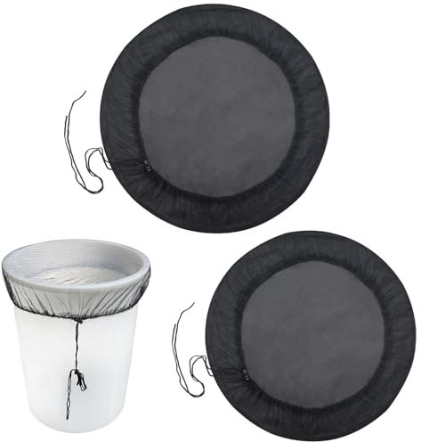 Regentonnen Netz, 2 Stück Verstellbares Regentonne Abdeckung, Regentonne Mückenschutz, Regentonnennetz mit Gummizug, Regentonne Netz Schutz vor Laub und Insekt (80cm und 95cm)