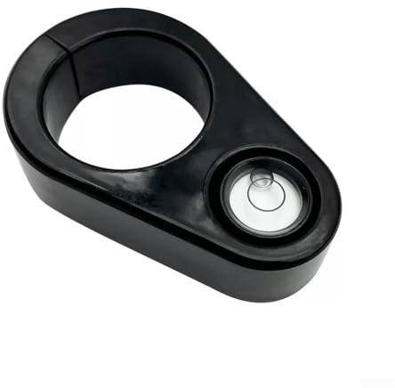 Eawfgtuw Burbuja de nivel de varilla central – Accesorio de vial de aro de plástico para postes de 36 mm – Carcasa redonda de aleación de aluminio para montaje GPS – Herramienta de medición de