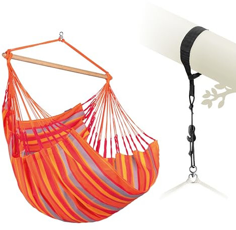 LA SIESTA® Domingo Hängesessel & Baum- & Pfosten-Befestigung - Wetterfest Hängesessel für Indoor Outdoor, Sitz Hängeschaukel für Garten Balkon, Groß Hängesessel für 2 Personen - Comfort Size, Toucan