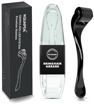 Derma Roller 540 Titanium Microneedles for Face, Scalp, Hair & Beard Care, Storage Case Included, Durable Design & Easy-Clean