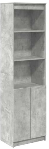 vidaXL Credenza Grigio Cemento 50x35x180 cm in Legno Multistrato, Mobile, mobiletto Laterale, mobiletto portaoggetti Alto, mobiletto portaoggetti