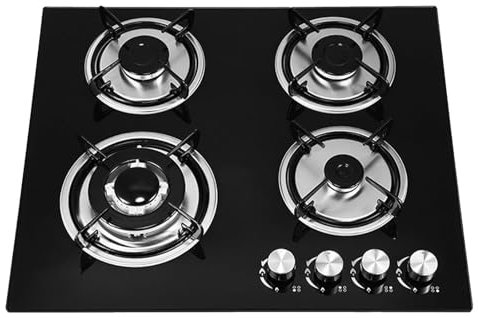 YSMSMZJK Gaskocher 4 Flammig mit Automatischer Flammenschutz Gaskocher 4 Flammig 60cm Gaskochfeld 4 Flammig
