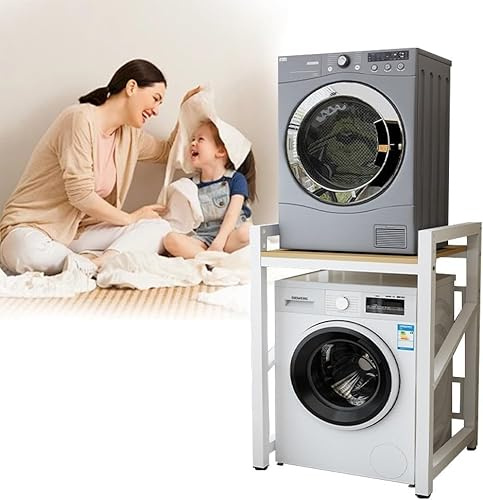 WUDLEP Washer Dryer Stand Stacking Kits, Height Adjustable Tumble DryerStand, Space Saving Pedestal Washing Machine Rack with 250 kg Load Capacity for Bathrooms, Laundry and Kitchen