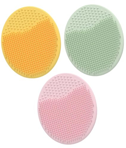 Huayeex 3 Pièces Brosse Pour Croûtes De Lait Pour Bébé, Brosses De Bain Pour Bébé, Brosse Exfoliante En Silicone, Masseur Du Cuir