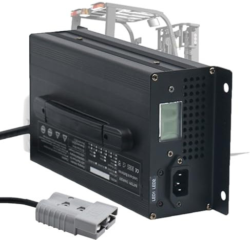 Lzyjck Chargeur De Batterie Au Plomb 48V 20A Chargeur De Batterie De Chariot Élévateur avec Prise Anderson pour Transpalette, Chariot Élévateur Électrique, Voiturette De Golf,48v 20a,175A