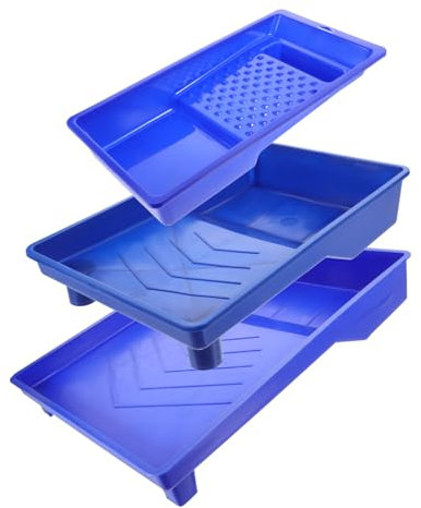 UKCOCO 3pezzi Vassoi Per Vernice Capacità Vassoi Plastica Per Mischiare Design Ondulato Per Applicazione Uniforme Della Vernice Per Progetti Artistici e Decorazioni Murali