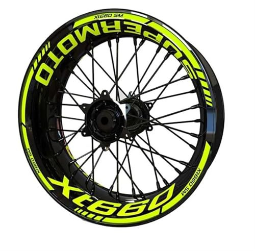 YOUZKA Stickers Autocollant Adhésif Réfléchissant pour Jante De Pneu De Roue, Accessoires D'équipement De Course De Moto pour Yamaha XT 660(Color3)