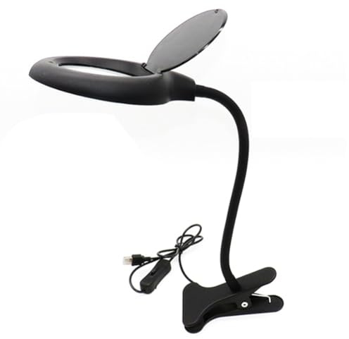 Vocdikficy LáMpara de Lectura para el Cuidado de los Ojos con Lupa, LáMpara de Escritorio LED, LáMpara con Lupa para Trabajo Junto una la Cama, Banco de Trabajo Artesanal