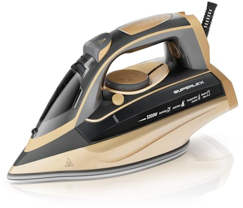 SUPERLEX Steam Iron, 3200W Fast Heating with Vertical Steaming, Ceramic