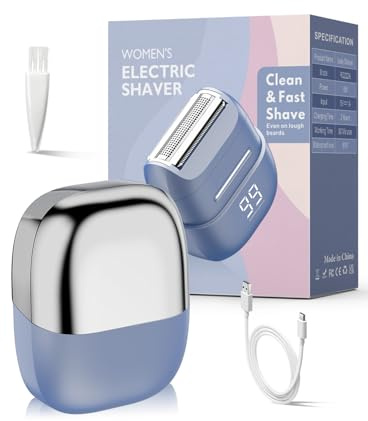 Lady Shavers for Women, Waterproof Electric Razor for Women, Dual-Blade Razors for Sensitive Skin,with LED USB,Mini Electric Shaver Travel-Friendly,Face Shavers for Legs, Arms, Bikini and Body(Silver)
