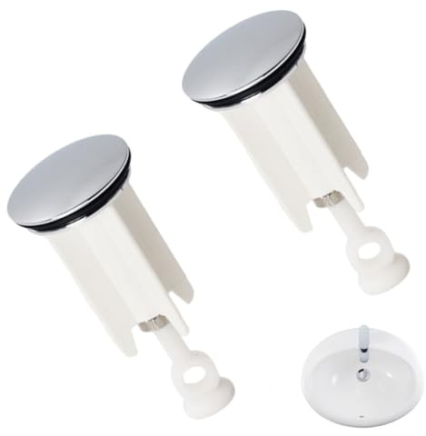 2 Stück Abflussstopfen,Waschbeckenstöpsel 40mm,Einstellbare Gummi Stöpsel Waschbecken Stopfen,Abfluss Stöpsel,Abflussstöpsel,Excenterstopfen,Rostfrei Dicht Waschbecken Verschluss für Bad,Küche,Bidets