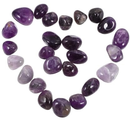 LOEFLIFA Natural Purple Quartz Tumbled Stones Polished Agate Crystals for Healing Meditation Chakra Balance Aquarium Rocks Vase Fillers Garden Decoration