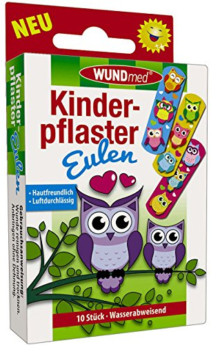 Wundmed 10er Vorteilspack Kinderpflaster Eulen, 10 Pack a 10 Stk. (100 Stk.)