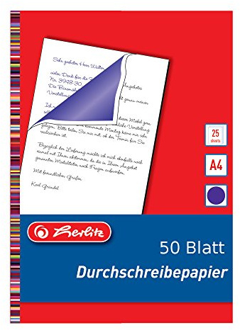 50 Blatt Durschreibepapier / Durchschlagpapier / blau-violett / A4