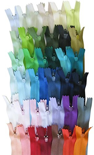 E-Goal 39 Farben Schneider Reißverschlüsse zum Nähen Nylon Spule Closed End Unsichtbare Reißverschlüsse für DIY Taschen, Federmäppchen, Kleidung, Kleid (20cm)