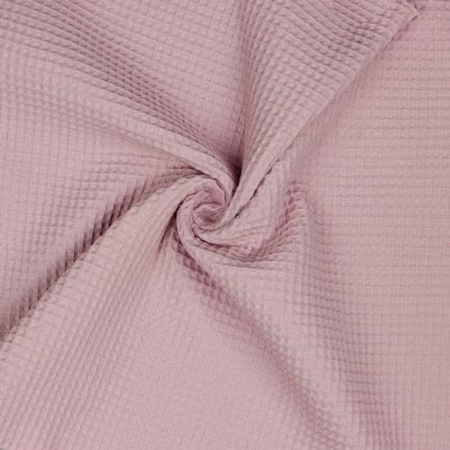 VmG-Store Waffelpique Meterware Waffel Stoff 100% Baumwollstoff Tex 100 (022 I Old Rose, 100 x 150cm)