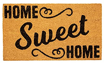 I-TOTAL - Zerbino Ingresso casa/Tappetino per entrata in Fibra di Cocco Resistente 70 x 40 x 2 cm (HOME SWEET HOME)