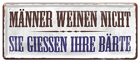Bartträger Blechschild - Retro Deko Metallschild im Vintage Stil - lustiges Geschenk für Männer mit Bart mit witzigen Spruch - Wanddeko für Barbershop Barbier Friseur Friseursalon Badezimmer - 28x12cm