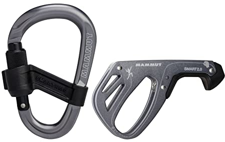 Mammut Smart 2.0 Belay Package | Sicherungsgerät und Karabiner Set, Zubehör zum Klettern | Grey, One Size