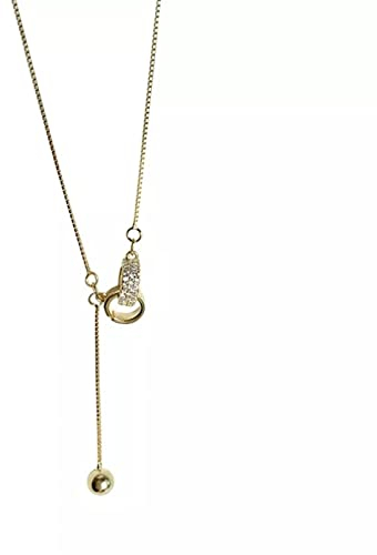 Kettenanhänger Zierliche, funkelnde Strass-Kreis-Anhänger-Halskette für Damen, goldene Box-Kette, Doppelring-Halsketten Schmuck-Party-Weihnachtsgeschenke
